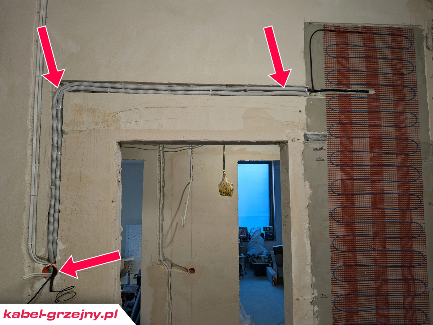 Przygotowanie miejsca na termostat do ogrzewania ściennego