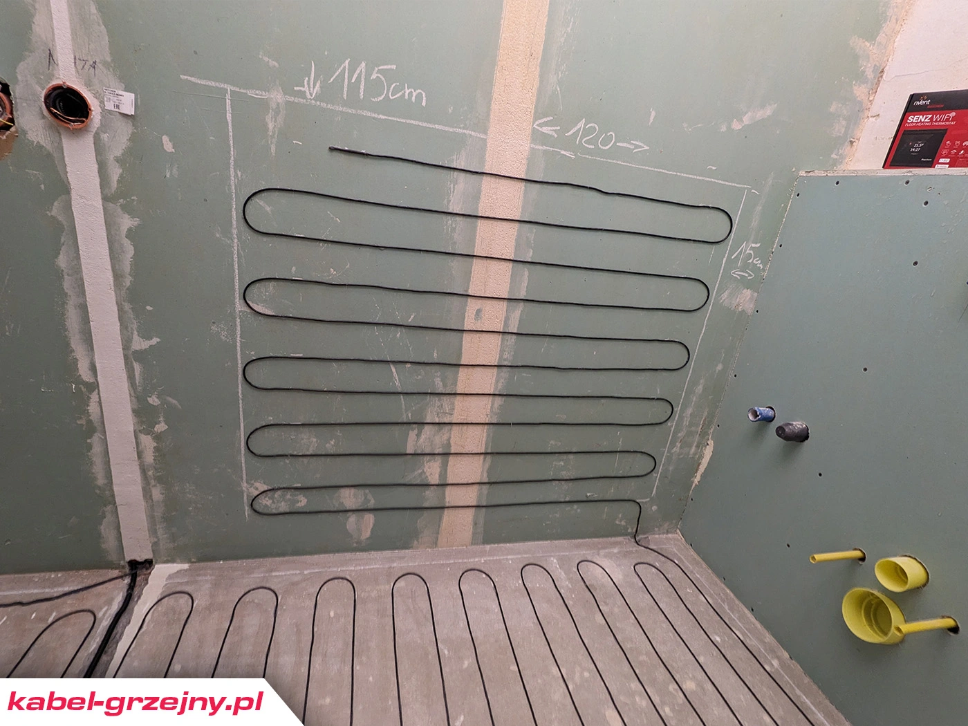 elektryzne ogrzewanie ściany kablem grzejnym