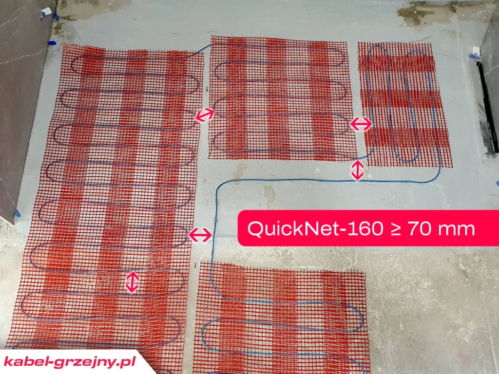 Montaż maty grzewczej odstępy