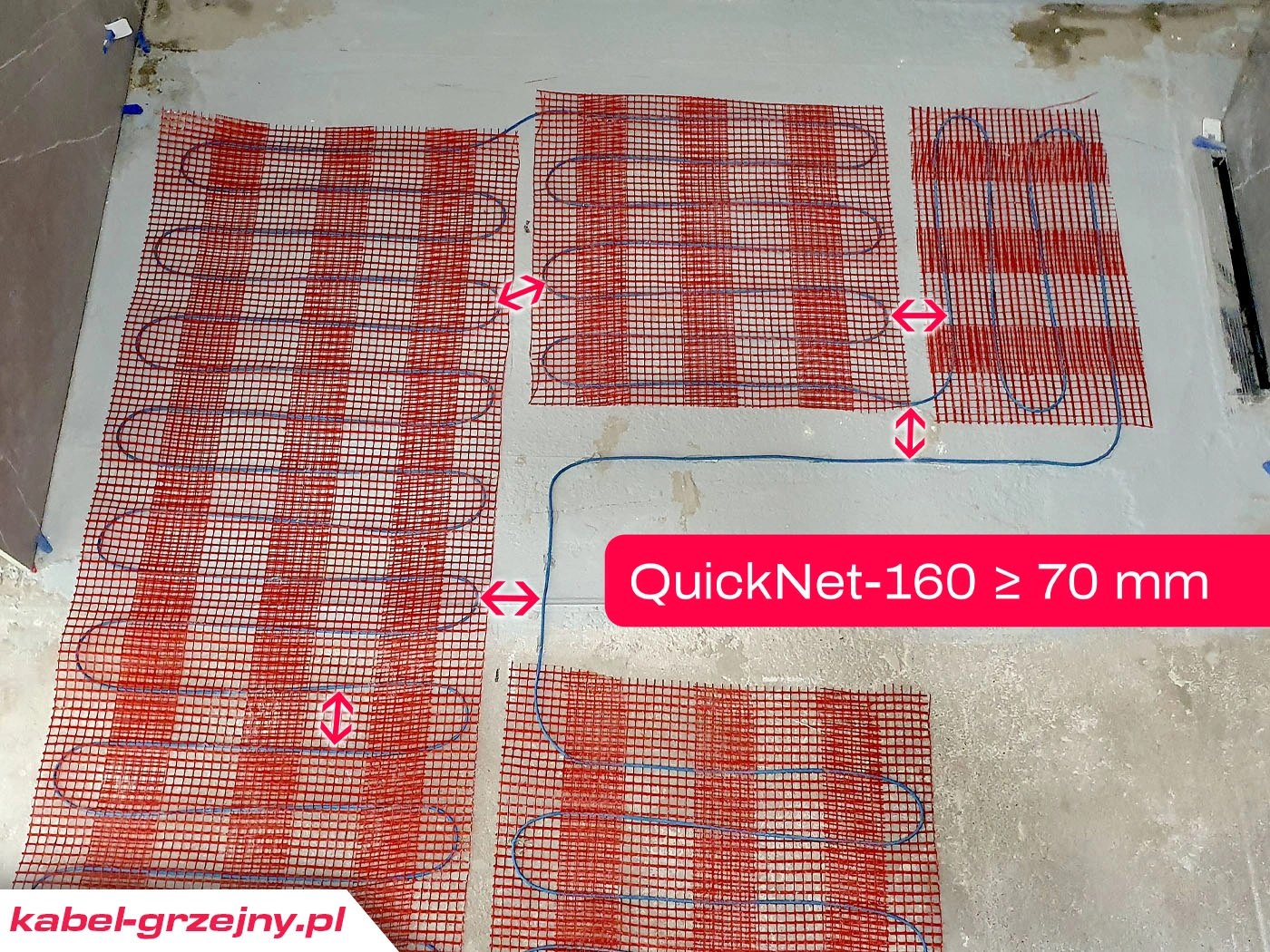 jakie odstępy między kablami grzejnymi