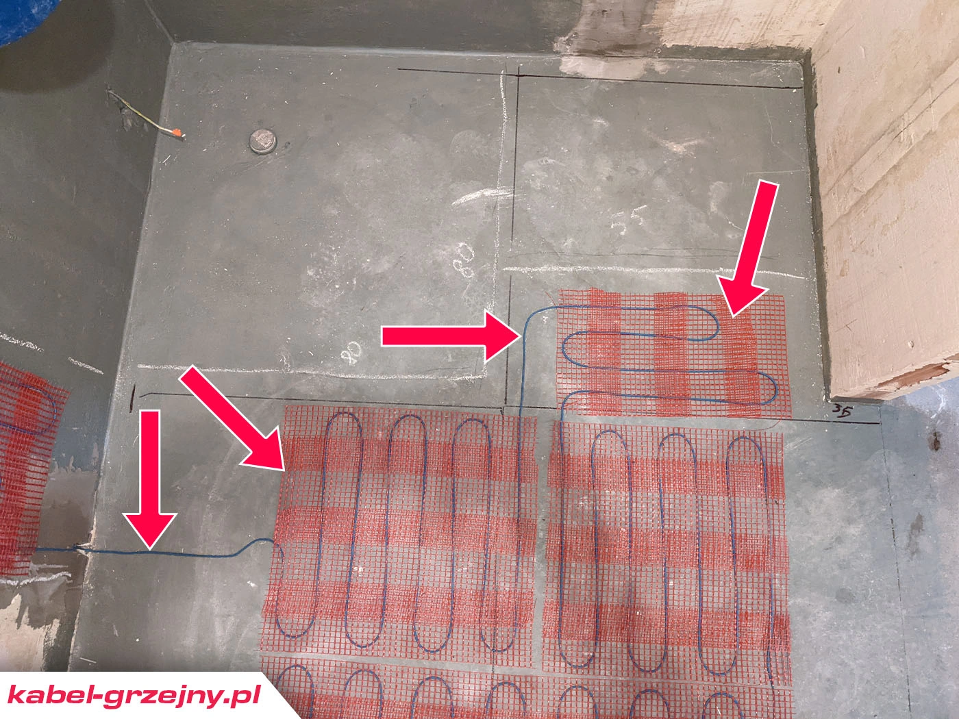 mata grzejna montaz wyplecenie kabal
