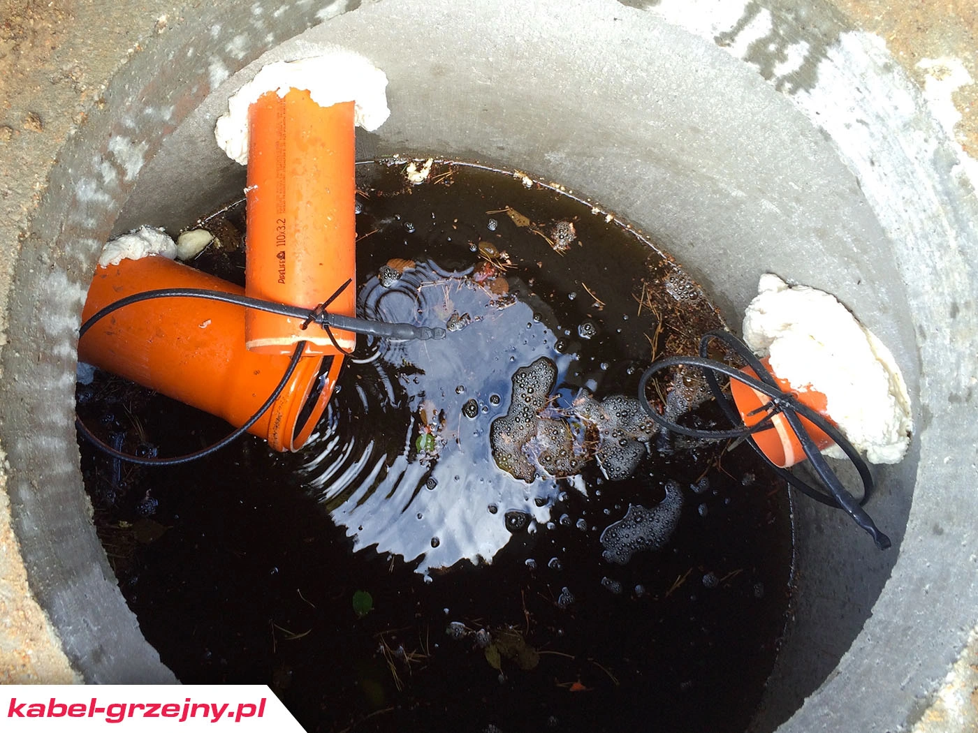 Kabel grzejny w rurze kanalizacyjnej - ochrona przed zamarzaniem
