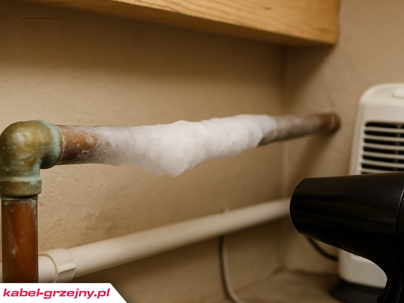 Zamarznięta rura z wodą