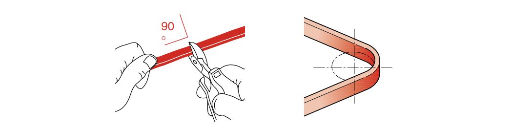 Kable grzejne należy ucinać pod kątem prostym 90°