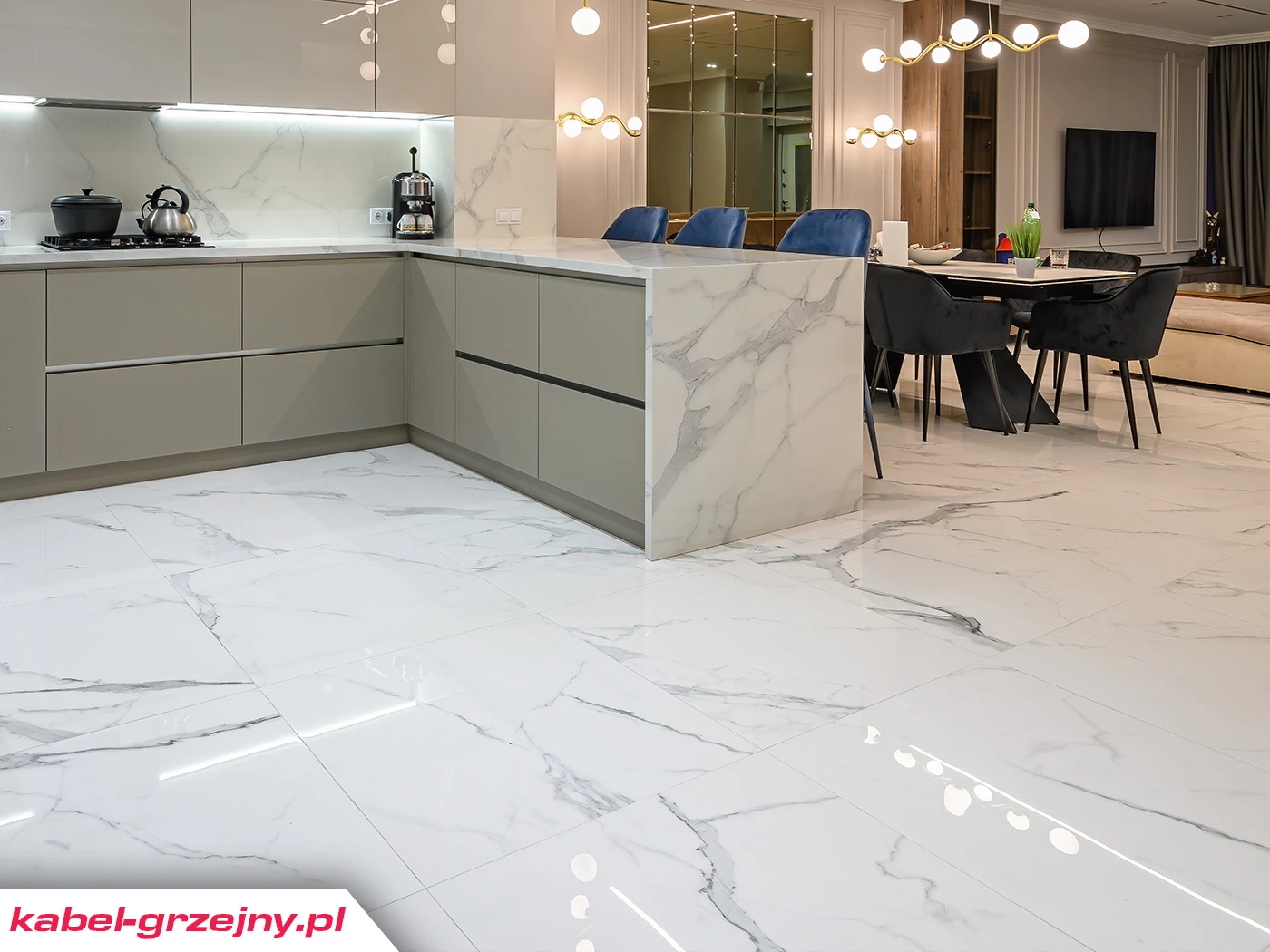 Elektryczne ogrzewanie podłogowe pod płytkami, kamieniem i marmurem