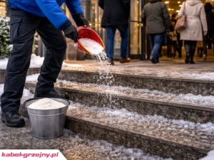 Sól, chlorek czy instalacja przeciwoblodzeniowa na schodach?
