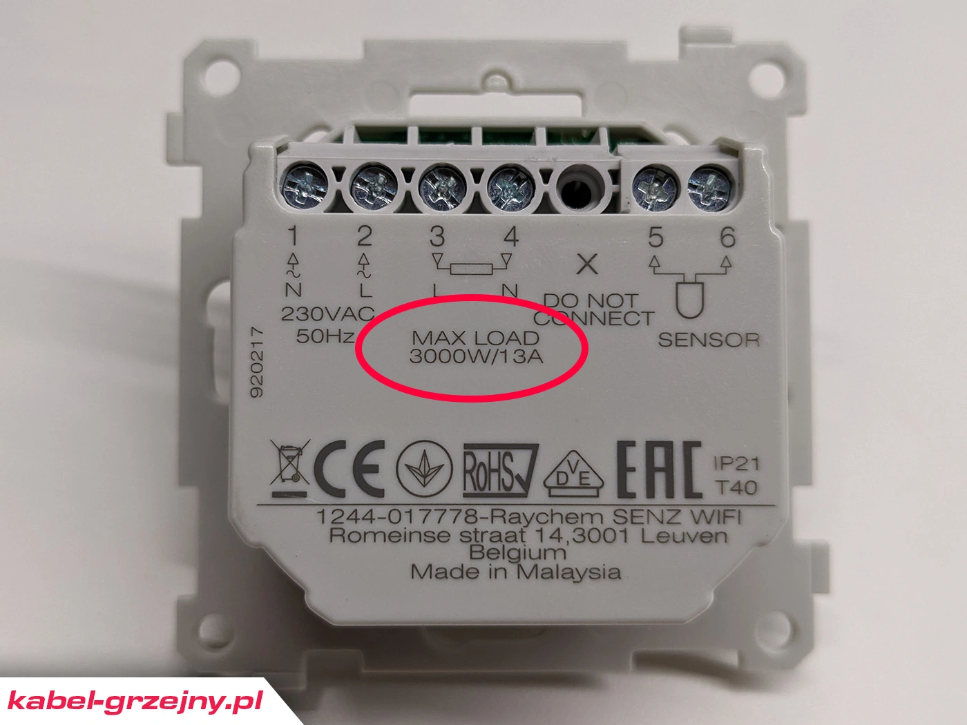 Termostat podłogowy 3000W/13A - co to oznacza?